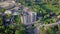 Aerial view of construction of a multistorey building