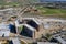 Aerial view of a Construction site in Cal Poly Pomona campus