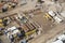 Aerial View of Construction Site with Extreme Bokeh.