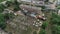 Aerial view of the construction work of the transformers at a power station