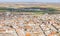 aerial view of Consuegra, Traditional windmills of Castilla La M