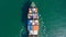 Aerial view container cargo ship in ocean, Business industry commerce global import export logistic transportation oversea