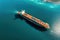 aerial view container cargo ship in open sea, freight shipping global trade and logistics