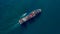 Aerial view container ship global business logistics import export worldwide, Container cargo ship commercial trade transportation