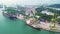 Aerial view of container ship in Singapore port