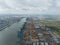 Aerial View of Container Terminal at Port of Antwerpen