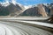 Aerial view of converging glaciers in Kluane National Park, Yukon Territory, Canada