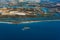 Aerial view of Cook Island and Fingal Head aquatic reserve