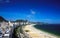 Aerial view of the Copacabana Beach, Forte Duque de Caxias and Sugarloaf Mountain, Rio de Janeiro