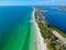 Aerial view of Coquina Beach, Anna Maria Island