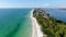 Aerial view of Coquina Beach, Anna Maria Island