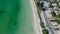 Aerial view of Coquina Beach and pier, Anna Maria Island