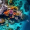 aerial view of coral reefs