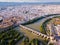 Aerial view of Cordoba with Roman Bridge and Mosque -Cathedral