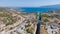 Aerial view of Corinth Canal and Saronic Gulf, Greece