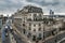 Aerial view of corner of Southwark Bridge and Upper Thames Street in the City of London, England, UK