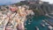 Aerial view of Corricella fisherman village in Procida island near Naples Italy