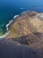 Aerial view of the country of Orzola and the indented coastline of the island of Lanzarote, Canary Islands, Spain. Africa