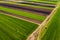 Aerial view of countryside agricultural fields patchwork