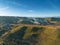 Aerial view of the countryside around La Morra, Piedmont, Italy