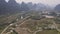 Aerial view of the countryside in Yangshuo in Guanxi province, China