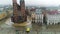 Aerial View Of Cracow Main Square and Bazylika Mariacka, Polish Footage