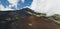 Aerial view of craters on the slopes of Mount Etna volcano