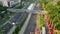 Aerial view of the A crowd of people enjoy Sunday morning near Bunderan Hotel Indonesia area. Car free day is finally back after