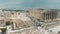 Aerial view of crowded tourist place near the Parthenon temple on Acropolis in Athens, Greece