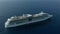 Aerial view. Cruise ship sailing across the Mediterranean sea.