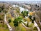 An aerial view of Crystal Palace Park, a Victorian pleasure ground located in the south-east London suburb