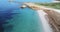 aerial view of the crystalline waters of the sea of â€‹â€‹is arutas beach in sardinia