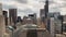 Aerial view of cumulus clouds over the Chicago loop skyline