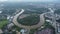 Aerial view curve shape Sungai Krian river