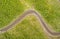 Aerial View Curved Road Cotopaxi Ecuador