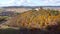 Aerial view of czech castle Tocnik in autumn time in Czech republic