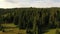 Aerial view at dairy farm at Tara mountain in Serbia on summer day