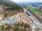 Aerial View of Damayng Village and metasequoia Forest, Damyang, Jeonnam, South Korea, Asia