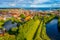 Aerial view of Danish town Nyborg