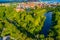 Aerial view of Danish town Nyborg