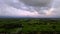 Aerial view dark cloudy day over rural paddy field at Kuala Kurau