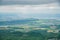 Aerial view Date cityscape from the South rim lookout of Mount Usu