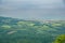 Aerial view Date cityscape from the South rim lookout of Mount Usu