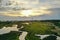 Aerial view of Davis creek at Oak Island NC. Flying over the boardwalk and the wet marsh.