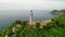 Aerial view dawn landscape at Dai Lanh lighthouse in Phu Yen, Vietnam