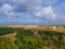 Aerial view of dead grey dunes in Curonian spit, Lithuania