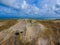 Aerial view of dead grey dunes in Curonian spit, Lithuania