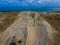 Aerial view of dead grey dunes in Curonian spit, Lithuania