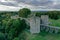 Aerial view of the Defensive Fortress in the south-west of the Leningrad Region, on the edge of the Izhora Upland, in the village