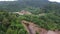 Aerial view deforestation near the hill